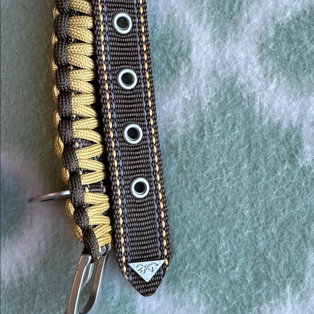 NEW Browning survival cord brown and Yellow Braided dog collar